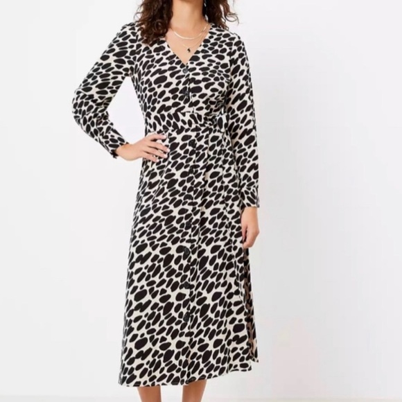 LOFT Leopard Print Maternity Dress - Picture 2 of 8